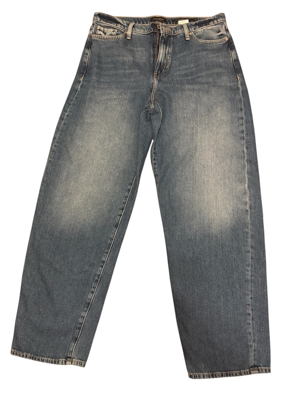 Banana Republic Women’s High Rise Barrel Jeans Size 30L Blue Denim Relaxed Fit